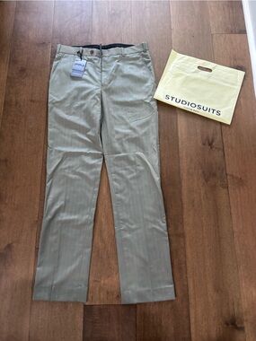 Studio Suits Men's Dress Pants in Sage Green